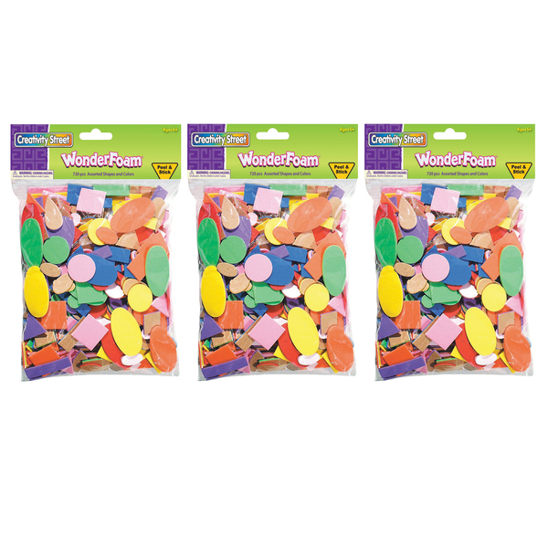 Creativity Street WonderFoam® Peel/Stick Assorted Shapes, Colors, Sizes, PK2160 PAC4308